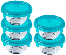 My First Pyrex Baby Voedselcontainer - Set van 5 Stuks - Glas - Blauw - Pyrex