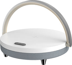 My Smart Home Hub 3 in 1 Bluetooth Luidspreker - 7.5W Wireless Qi Fast Charger Draadloze Oplader - Muziek Box met LED Bureau Lamp - Wit