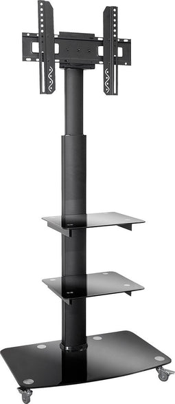 My Wall premium verrijdbare vloerstandaard met 2 planken voor schermen tot 70 inch / zwart