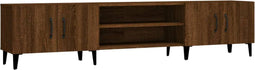 vidaXL - Tv-meubel - 180x31,5x40 - cm - bewerkt - hout - bruin - eikenkleur