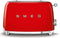 Smeg TSF01RDEU - Broodrooster - 950W 2 sleuven 6 bruining-niveaus - Rood