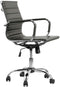 Feel Furniture - Luxe Bureaustoel - Lage Rugleuning - Donkergrijs met Zilveren Frame