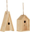 J-Line vogelhuisje Paul China - hout - natural - 2 stuks
