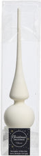 Decoris Kerst piek - wol wit - 26 cm - glas - mat - kerstboompiek