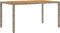 vidaXL Tuintafel met acaciahouten blad 150x90x75 cm poly rattan grijs
