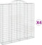 vidaXL - Schanskorven - 4 - st - gewelfd - 200x30x200/220 - cm - ijzer