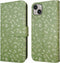 iMoshion Hoesje Geschikt voor iPhone 14 Hoesje Met Pasjeshouder - iMoshion Design Bookcase smartphone - Groen / Green Flowers