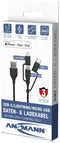 Ansmann 1700-0136 - 3 In 1 Data en Oplaadkabel - 120 cm - Zwart