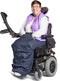 MyBlanket Winter L/XL, compact en warm met fleece, wind- en waterdicht rolstoeldeken, snel geplaatst zonder op te staan uit de rolstoel, voor manuele én elektrische rolstoel; 38 x 24 x 8 cm ; 0,6 kg, wasbaar op 30°C - Night Blue met Paarse rits