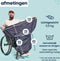 MyBlanket Winter S/M, compact en warm met fleece, wind- en waterdicht rolstoeldeken, snel geplaatst zonder op te staan uit de rolstoel, voor manuele én elektrische rolstoel; 38 x 24 x 8 cm ; 0,6 kg, wasbaar op 30°C - Night Blue met Turquoise rits