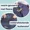 MyBlanket Winter S/M, compact en warm met fleece, wind- en waterdicht rolstoeldeken, snel geplaatst zonder op te staan uit de rolstoel, voor manuele én elektrische rolstoel; 38 x 24 x 8 cm ; 0,6 kg, wasbaar op 30°C - Night Blue met Turquoise rits