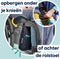 MyBlanket Zomer S/M, compact en licht, wind- en waterdicht rolstoeldeken, snel geplaatst zonder op te staan uit de rolstoel, voor manuele én elektrische rolstoel; 38 x 24 x 8 cm ; 0,45 kg, wasbaar op 30°C - Night Blue met Turquoise rits
