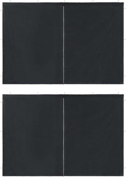 vidaXL - Tentwanden - met - ritssluiting - PE - antraciet - 2 - st