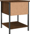 vidaXL - Nachtkastje - 34x35,5x45 - cm - bewerkt - hout - bruin - eikenkleur