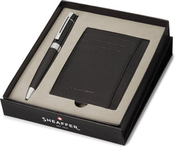 Sheaffer balpen giftset - 300/G9312 - glossy black chrome plated - met creditcardhouder - SF-G2931251-2