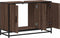 vidaXL - Wastafelkast - 90x33x60 - cm - bewerkt - hout - bruin - eikenkleurig