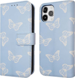 iMoshion Hoesje Geschikt voor iPhone 12 Pro / 12 Hoesje Met Pasjeshouder - iMoshion Design Bookcase smartphone - Blauw / Butterfly