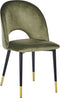 Set van 2 eetkamerstoelen MAGALIA Fluweel Olijfgroen