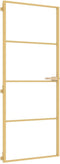 vidaXL - Binnendeur - smal - 83x201,5 - cm - gehard - glas - en - aluminium - goudkleur