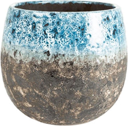 Lindy Sky Blue blauwe pot 19 cm ronde bloempot voor binnen