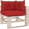 vidaXL - Palletkussens - 3 - st - stof - rood