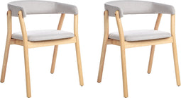 MYLO - Eetkamerstoel set van 2 - Lichthout/Lichtgrijs - Polyester