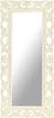 vidaXL - Spiegel - handgesneden - 110x50 - cm - massief - mangohout - wit