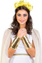 dressforfun Griekse Godin Olympia - Vrouwenkostuum XXL - Lang kleed met pailletten en hoofdtooi - Wit