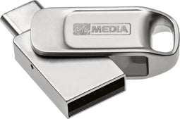 MyMEDIA My Dual USB 2.0 /USB C Drive USB-stick 64 GB Zilver 69267 USB-A 2.0, USB-C