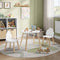 Woltu Kinder Tafel en Stoelen Set Rond Wit 3-delig