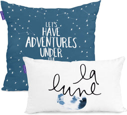 Kussenhoes HappyFriday Blanc Constellation Multicolour 2 Onderdelen