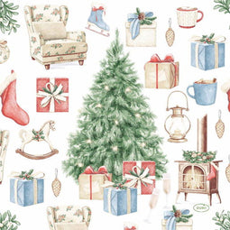 Duni - Servet l33b33 cm tree and gift 20st