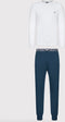 Emporio Armani Endurance - Mannen Pyjamaset - Katoen Elastaan - Wit/Blauw - Maat XL