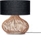 GOOD&MOJO Tafellamp Kalahari - Zwart/Rotan - Ø47cm - Modern
