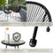 tectake® Bistroset - 2 stoelen en 1 tafel - Retro Egg Chairs Acapulco-stijl - Weerbestendig - Zwart