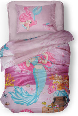 LINNICK Kinder Dekbedovertrek 100% katoen Mermaid - multi 140x200cm - Tiener Dekbedovertrek 1 persoons