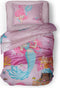 LINNICK Kinder Dekbedovertrek 100% katoen Mermaid - multi 140x200cm - Tiener Dekbedovertrek 1 persoons