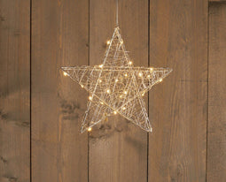 Anna's Collection - Batterijverlichting metalen ster 30 cm warm wit