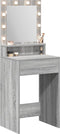 vidaXL - Make-uptafel - met - LED-verlichting - in - Grijs - Sonoma - - - 50x41x135 - cm