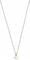 TI SENTO Dames Ketting - 925 zilver - Parel met geel verguld - Maat 42 - 34037YP