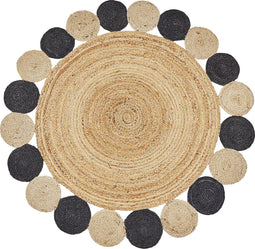 VOSTAN - Vloerkleed - Zwart - ø 140 cm - Jute