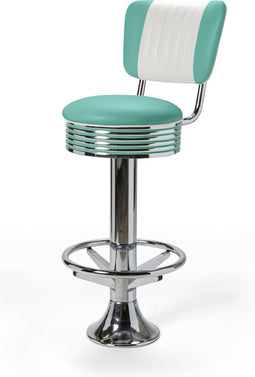 Bel Air Retro Barkruk BS-27CB Footring Turquoise
