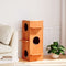 vidaXL - Kattenhuis - 43x43x90 - cm - massief - grenenhout - wasbruin