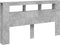 Hoofdeinde met LED 180x18,5x103,5 cm bewerkt hout betongrijs