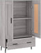 vidaXL - Hoge - kast - 69,5x31x115 - cm - bewerkt - hout - grijs - sonoma - eikenkleurig