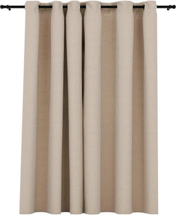 vidaXL - Gordijn - linnen-look - verduisterend - met - ogen - 290x245 - cm - beige