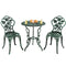Coast 3-delige Bistroset Gietaluminium - 2 Stoelen 1 Tafel - groen