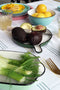 CABANAZ - bord, keramiek, SERVING TRAY ROUND, set 2, donkergroen