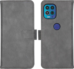 iMoshion Hoesje Geschikt voor Motorola Moto G100 Hoesje Met Pasjeshouder - iMoshion Luxe Bookcase - Grijs