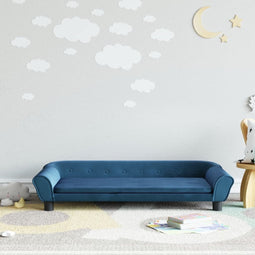 vidaXL Kinderbank 100x50x26 cm fluweel blauw